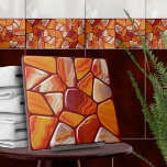Red and Yellow agate stones mosaic Tile<br><div class="desc">This gorgeous tile is part of my "I see red" collection of tiles featuring shades of red and orange in different textures - watercolor, marble, agate, carnelian, citrine. Use it to create stunning look in the bathroom or shower - accent tile mosaic behind the mixer or bathtub for example, or...</div>