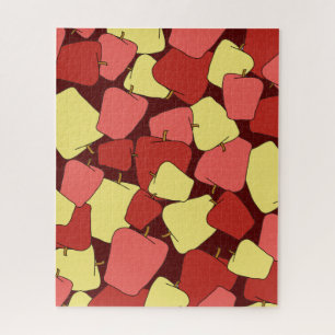 Red and Yellow Apples Pattern Jigsaw Puzzle