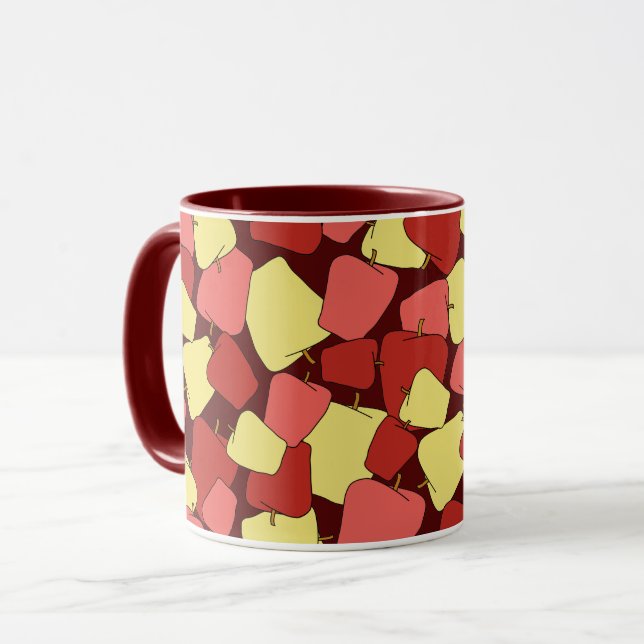 Red and Yellow Apples Pattern Mug (Front Left)