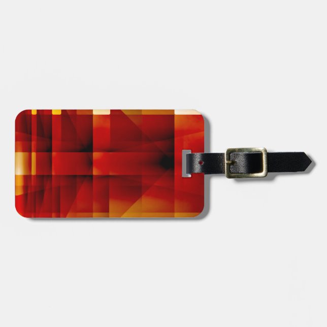 Red and yellow arrows pattern luggage tag (Front Horizontal)