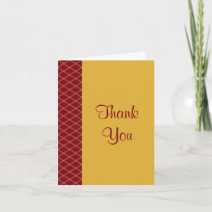 Red and Yellow Art Deco Diamonds Thank You Card
