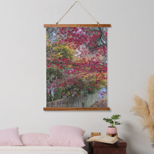 Red and Yellow Autumn Maple Leaves Hanging Tapestry
