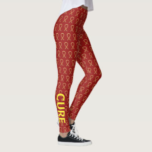 Red and Yellow Awareness Ribbon Custom Leggings