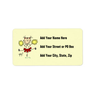 Red and Yellow Cheerleader T-shirts and GIfts Label