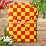 Red and Yellow Chequered Vintage Wrapping Paper Sheet<br><div class="desc">Red and Yellow Chequered Vintage</div>