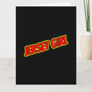 Red and Yellow Comic Jersey Girl   Card