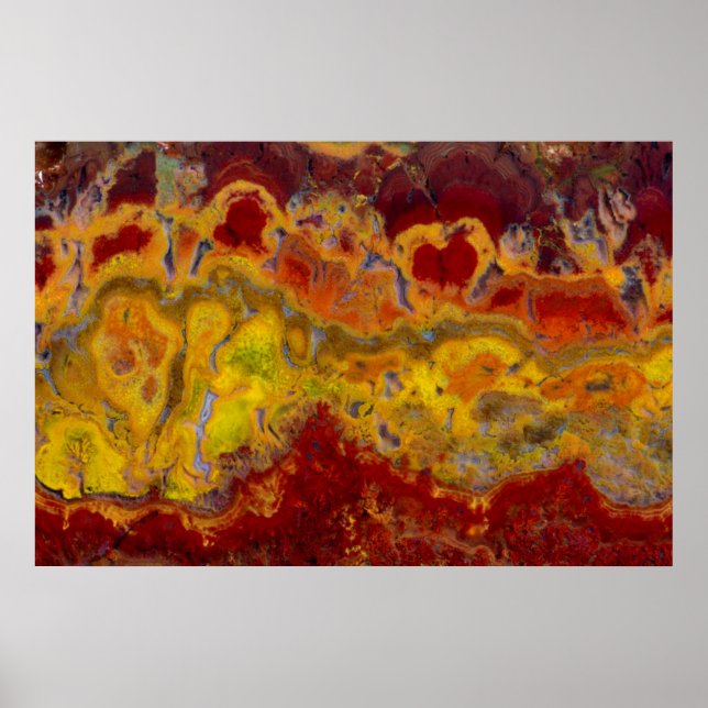 Red and yellow Crayloa Jasper Poster (Front)