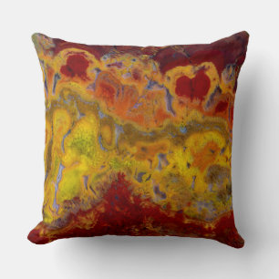 Red and yellow Crayloa Jasper Throw Pillow