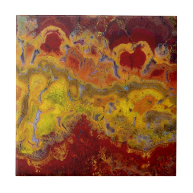 Red and yellow Crayloa Jasper Tile (Front)