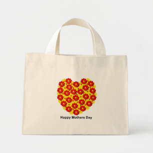 Red and yellow dahlia flowers Happy Mothers Day Mini Tote Bag