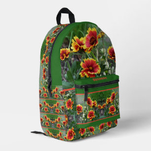 Red And Yellow Daisy Blanket Flower Personalized Printed Backpack
