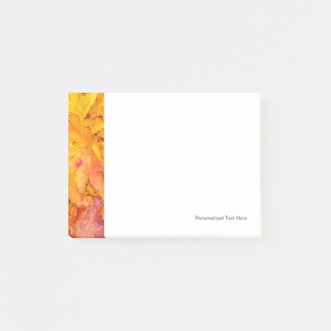 Red And Yellow Decorative Maple Leafs Fall Post-it Notes (Front)