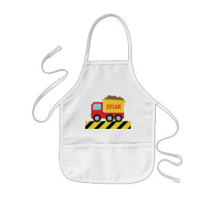 Red and Yellow Dump Truck, For Kids Apron