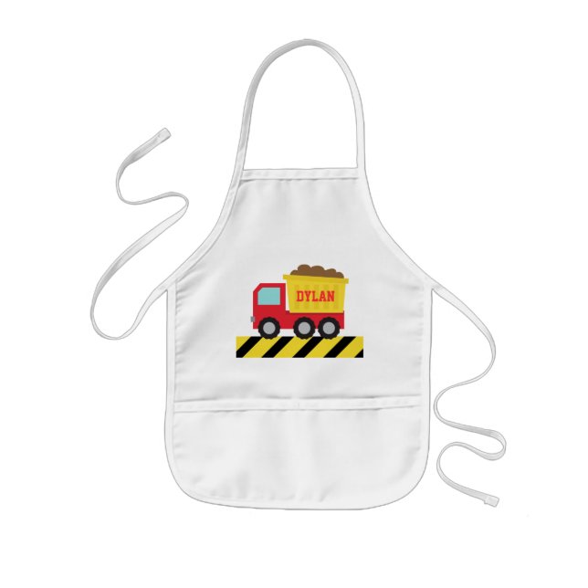 Red and Yellow Dump Truck, For Kids Kids Apron (Front)