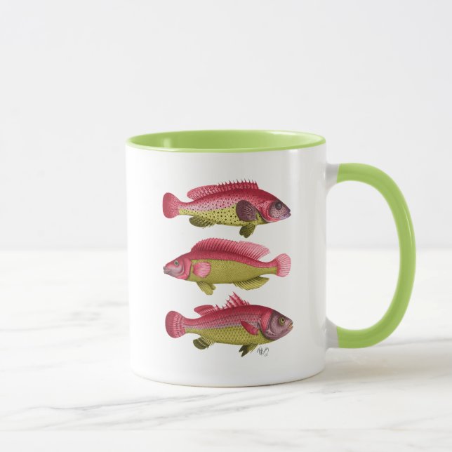Red and Yellow Fantasy Fish Trio Mug (Right)