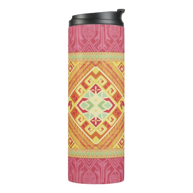 Red and Yellow Feathers Thermal Tumbler (Rotated Left)