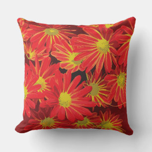 Red and Yellow Flowers 1 Throw Pillow