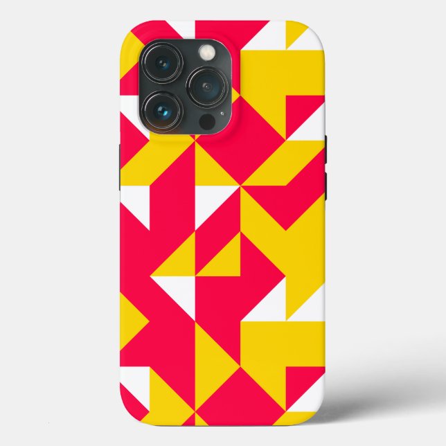 Red and Yellow Geometric Pattern Shapes Case-Mate iPhone Case (Back)