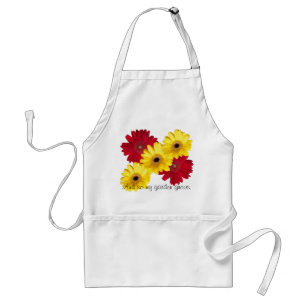 Red and Yellow Gerber Daisy Close Up Photographs Standard Apron
