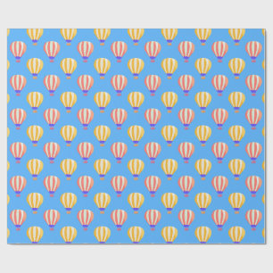 Red and Yellow Hot Air Balloons Pattern Wrapping Paper