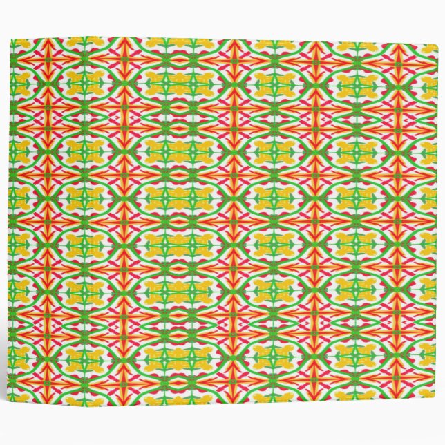 Red and Yellow Pattern Binder (Front/Spine)