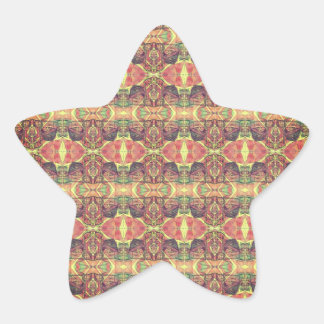 Red and yellow pattern  star sticker