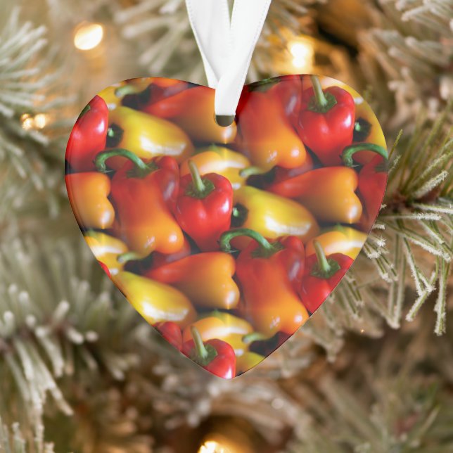 Red and Yellow Peppers Acrylic Ornament (Tree)