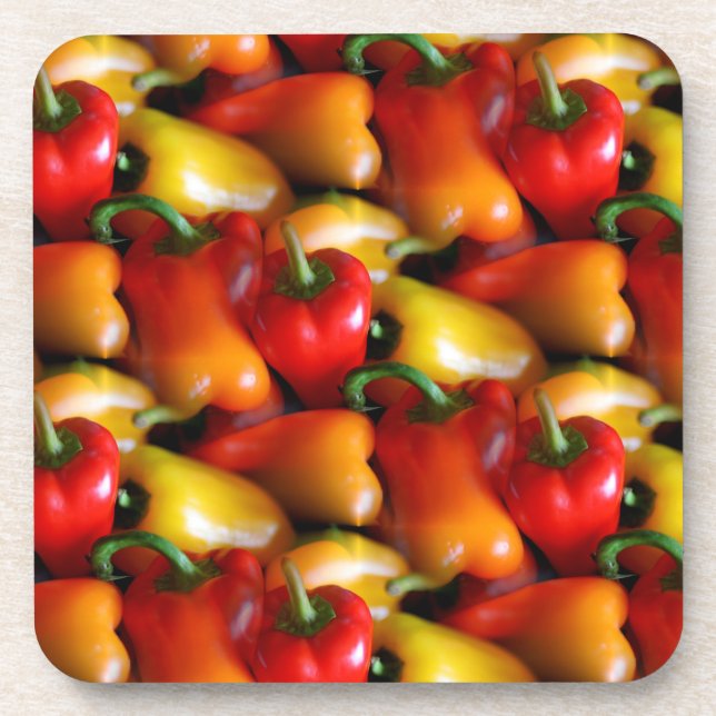 Red and Yellow Peppers Coaster (Front)