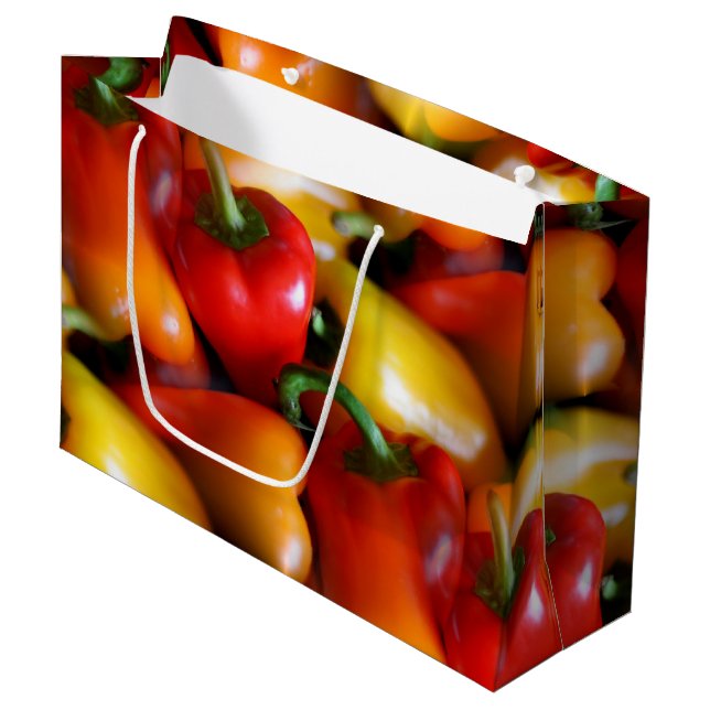 Red and Yellow Peppers Gift Bag (Front Angled)