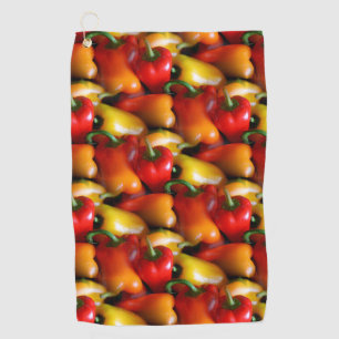 Red and Yellow Peppers Golf Towel