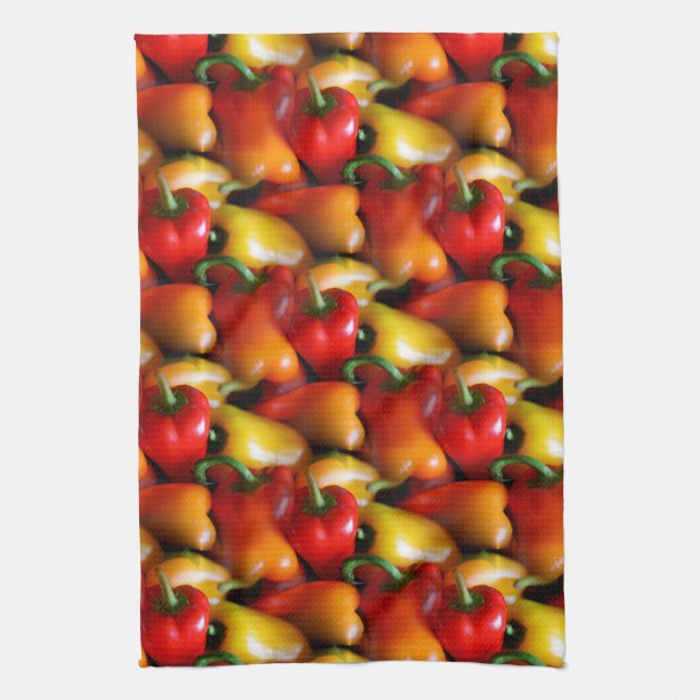 Red and Yellow Peppers Kitchen Towel (Vertical)