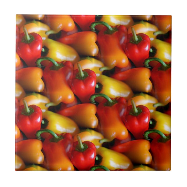Red and Yellow Peppers Tile (Front)