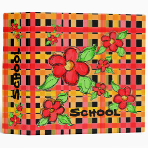 Red And Yellow Plaid Binder
