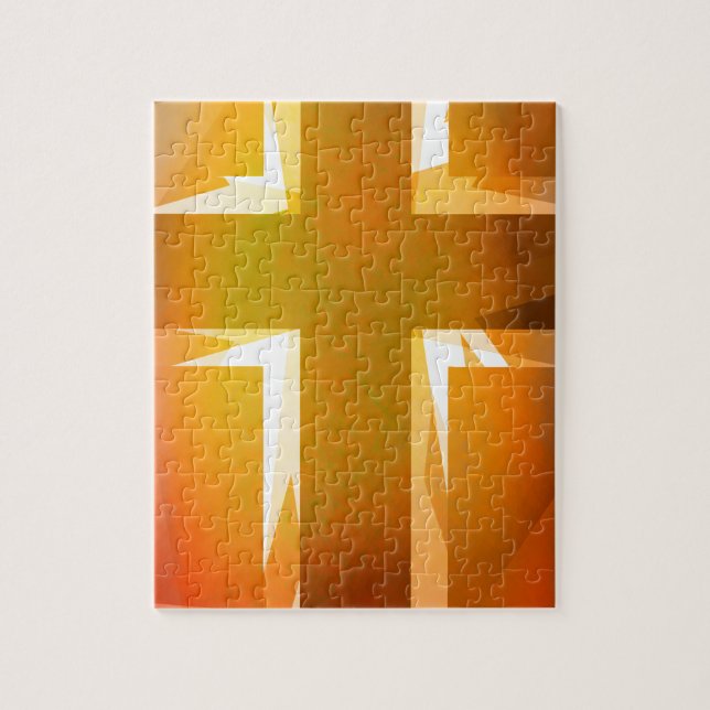 Red and yellow religious cross jigsaw puzzle (Vertical)