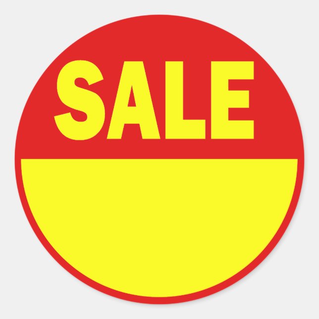 Red and Yellow Retail Sale Sticker (Front)