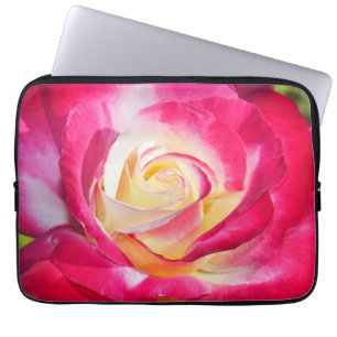 Red and yellow rose print laptop sleeve