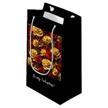 Red and Yellow Roses Gift Bag - Small, Glossy
