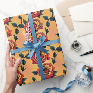 Red And Yellow Roses Wrapping Paper