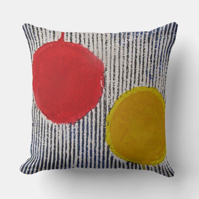 Red and Yellow spot Throw Pillow (Front)