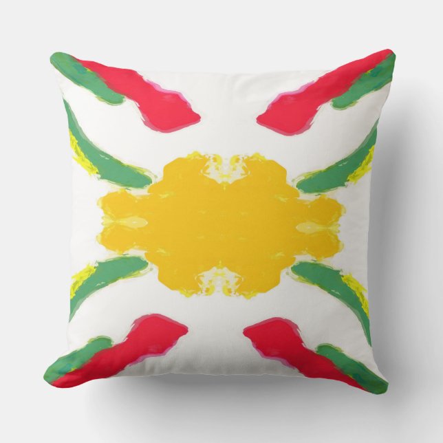 Red and Yellow Starburst throw pillow (Front)