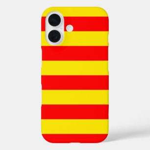 Red and Yellow Stripes Design iPhone 16 Case