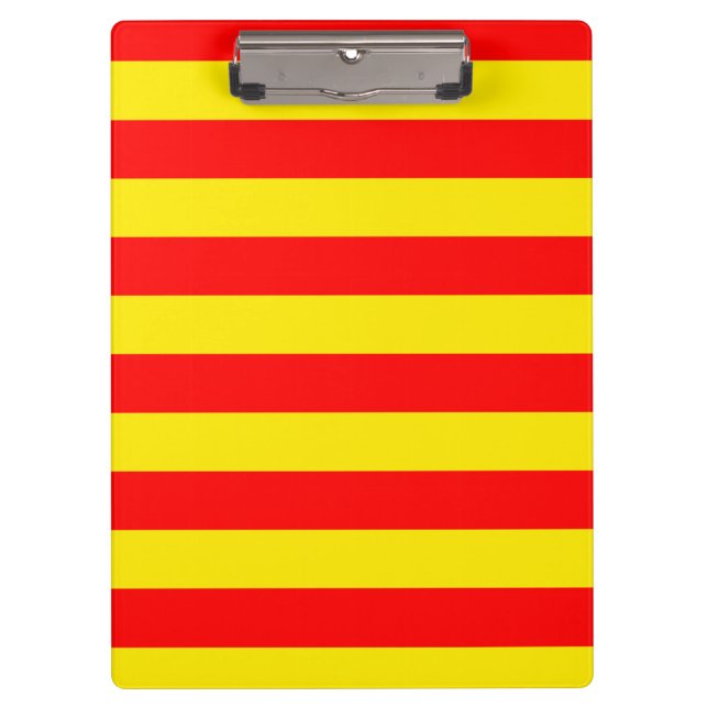 Red and Yellow Stripes Design Clipboard (Front)