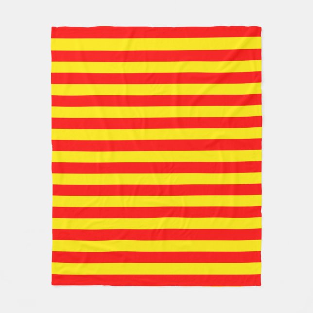 Red and Yellow Stripes Design Fleece Blanket (Front)