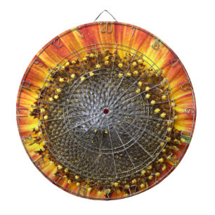Red and Yellow Sunflower Dart Board