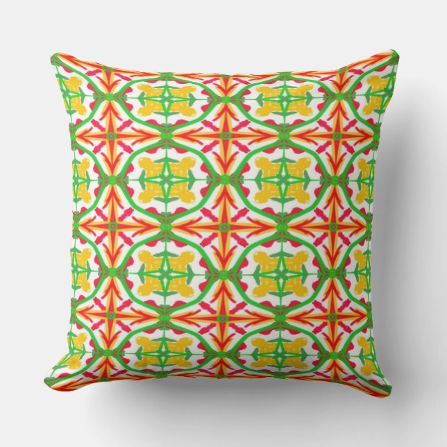 Red and Yellow Throw Pillow (Front)