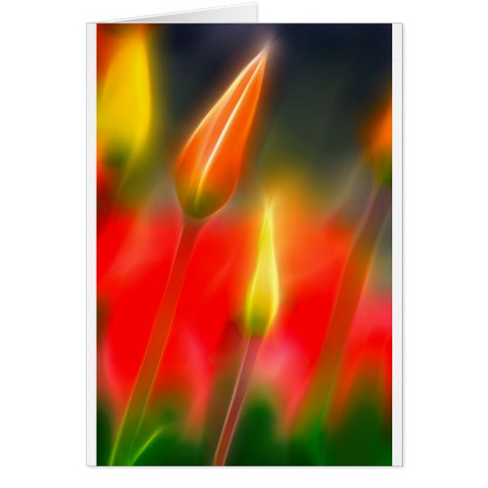 Red and Yellow Tulip Glow Card