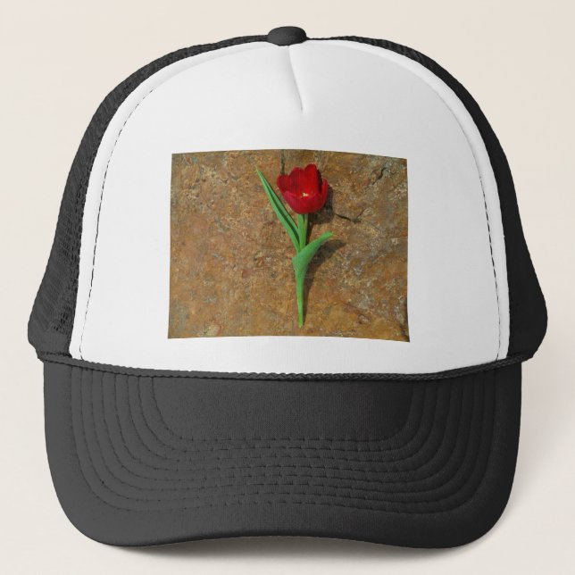 Red and Yellow Tulip Trucker Hat (Front)