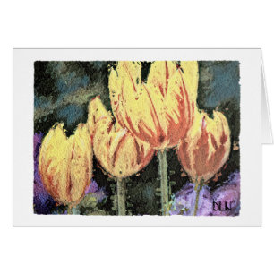 Red and Yellow Tulips/ Floral/Watercolor Look