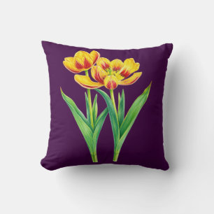 Red and Yellow Tulips Pillow