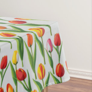 Red and Yellow Tulips Tablecloth